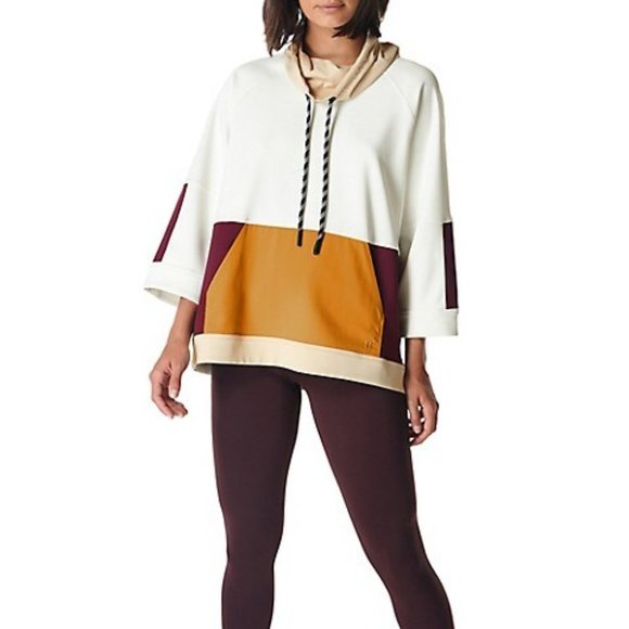 Sweaty Betty Mix It Up Colorblock Sweatshirt - SB6500 - Lily White / Multi - L - Picture 2 of 13